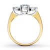 Thumbnail Image 2 of Previously Owned Three-Stone Diamond Engagement Ring 1-1/2 ct tw Round-cut 14K Yellow Gold/Platinum Size 10.75