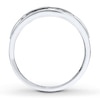 Thumbnail Image 2 of Previously Owned Men's Wedding Band 1/2 ct tw Round-cut Diamonds 10K White Gold - Size 7.5
