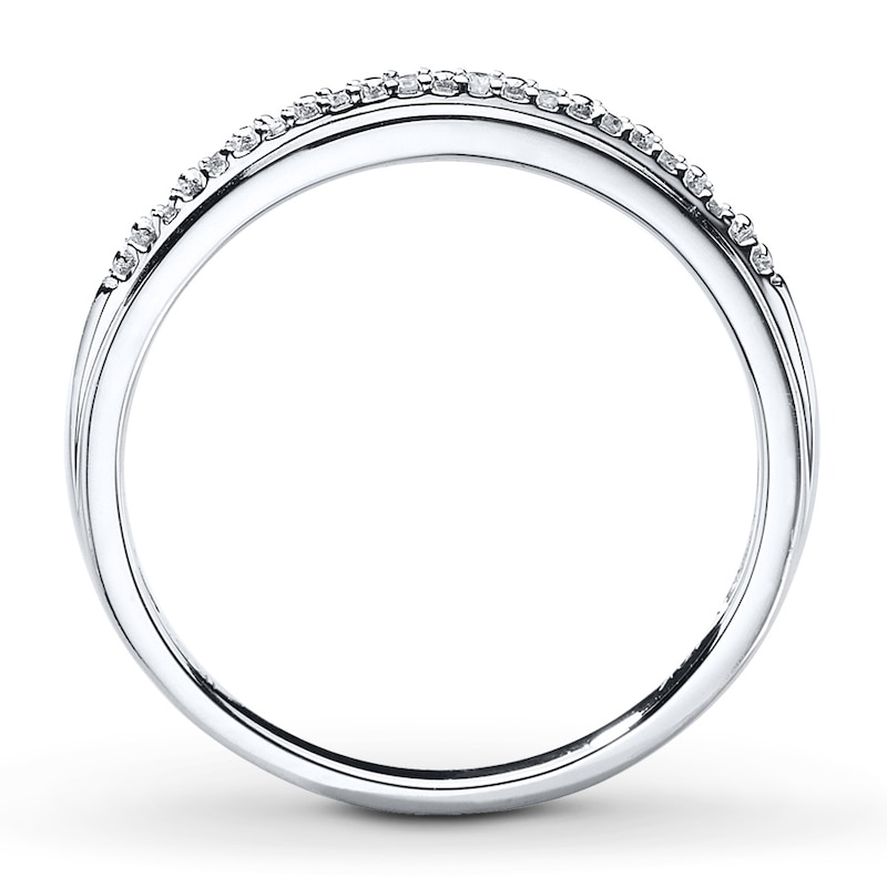 Main Image 2 of Previously Owned Diamond Wedding Band 1/20 ct tw Round-cut 10K White Gold Size 8.5