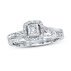 Thumbnail Image 1 of Previously Owned Ring 1/6 ct tw Princess & Round-cut Diamonds Sterling Silver - Size 5