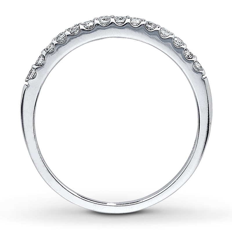 Main Image 2 of Previously Owned Wedding Band 1/4 ct tw Round-cut Diamonds 14K White Gold - Size 4.25