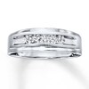 Thumbnail Image 1 of Previously Owned Men's Diamond Wedding Band 1/4 ct tw Round-cut 10K White Gold - Size 11