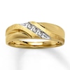 Thumbnail Image 1 of Previously Owned Men's Wedding Band 1/10 ct tw Diamonds Round-cut 10K Yellow Gold Size 13.25