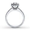 Thumbnail Image 2 of Previously Owned Diamond Engagement Ring 5/8 ct tw Princess & Round-cut 14K White Gold Size 4.25
