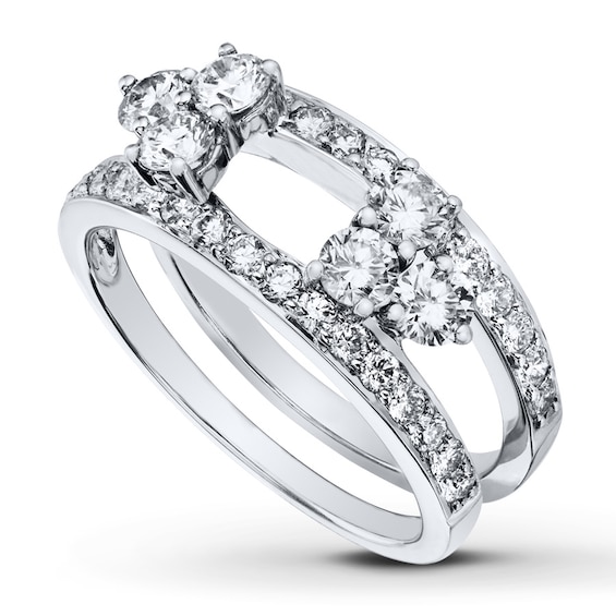 Previously Owned Diamond Enhancer Rings 1-1/5 ct tw Round-cut 14K White Gold Size