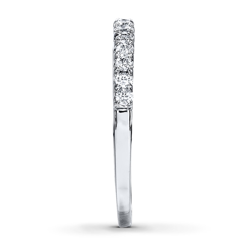 Main Image 3 of Previously Owned Diamond Wedding Band 1/3 ct tw Round-cut 14K White Gold - Size 4