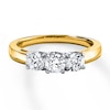 Thumbnail Image 4 of Previously Owned 3-Stone Diamond Ring 1 ct tw Round-cut 14K Yellow Gold Size 3.5