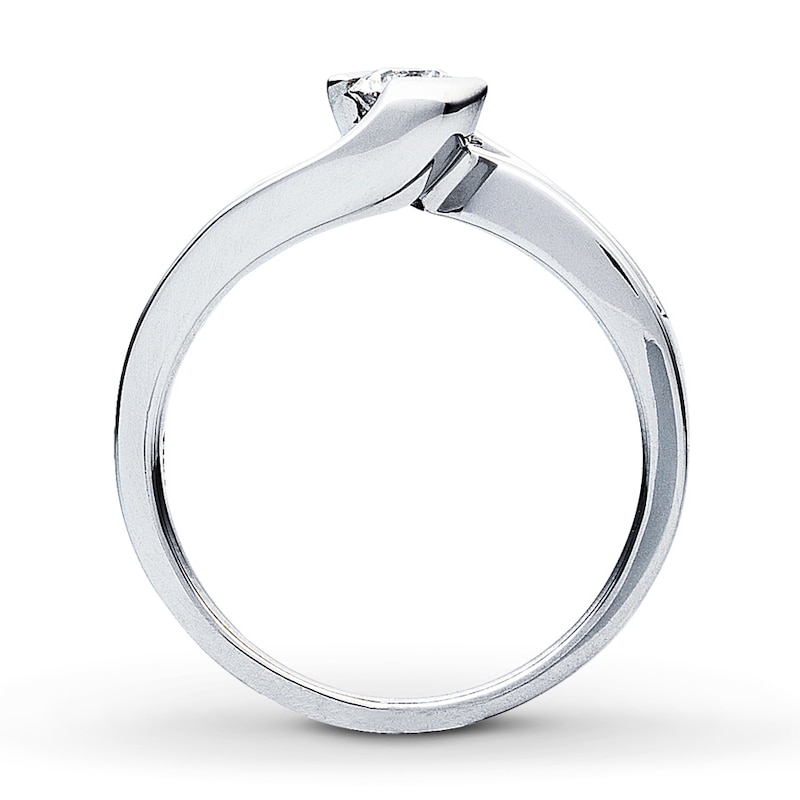 Main Image 2 of Previously Owned Diamond Engagement Ring 1/2 ct tw Round-Cut 14K White Gold Size 9.25