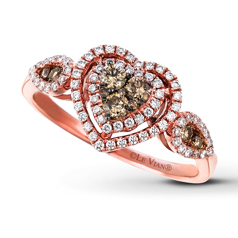 Main Image 1 of Previously Owned Le Vian Chocolate Diamonds 1/2 ct tw Round-cut Ring 14K Strawberry Gold Size 9.75