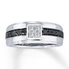 Thumbnail Image 0 of Previously Owned Men's Diamond Wedding Band 1/2 ct tw Round-cut 10K White Gold - Size 14.5