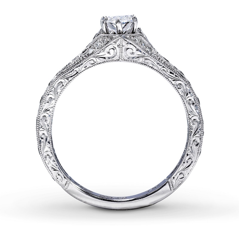 Main Image 2 of Previously Owned Neil Lane Engagement Ring 3/4 ct tw Marquise & Round-cut Diamonds 14K White Gold - Size 5