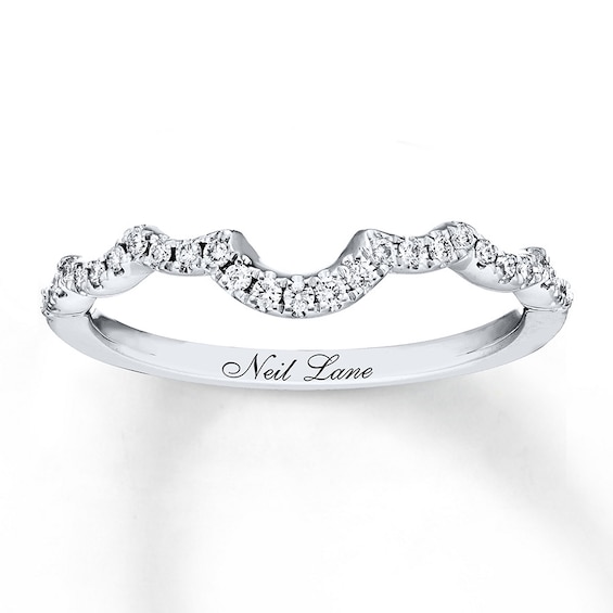 Previously Owned Neil Lane Wedding Band 1/6 ct tw Round-cut Diamonds 14K White Gold Size 9.75