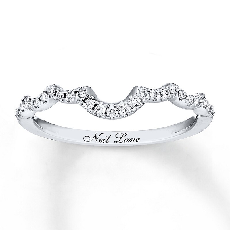 Main Image 1 of Previously Owned Neil Lane Wedding Band 1/6 ct tw Round-cut Diamonds 14K White Gold - Size 9.75