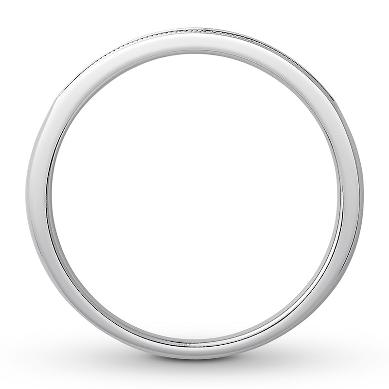 Main Image 2 of Previously Owned Men's Diamond Wedding Band 1/4 ct tw Round-cut 10K White Gold - Size 7.75