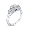 Thumbnail Image 3 of Previously Owned Diamond & Sapphire Engagement Ring 3/4 ct tw Princess & Round-cut 14K White Gold Size 4