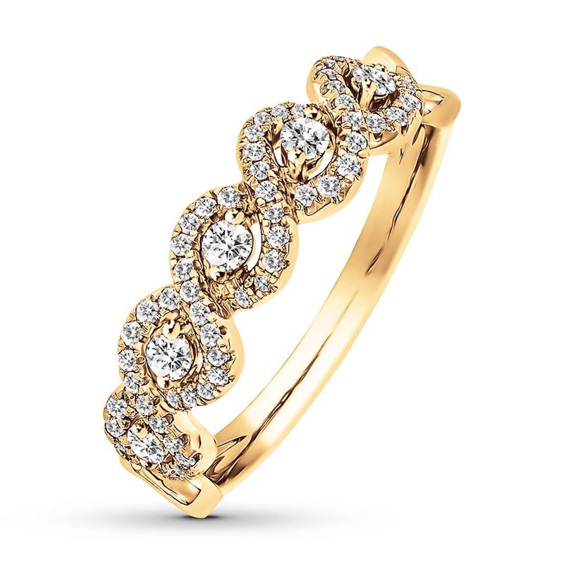Main Image 4 of Previously Owned Diamond Anniversary Band 1/3 ct tw Round-cut 14K Yellow Gold Size 9.75