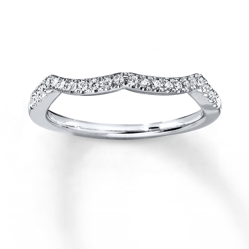 Main Image 1 of Previously Owned Diamond Wedding Band 1/8 ct tw Round-cut 14K White Gold - Size 9.5
