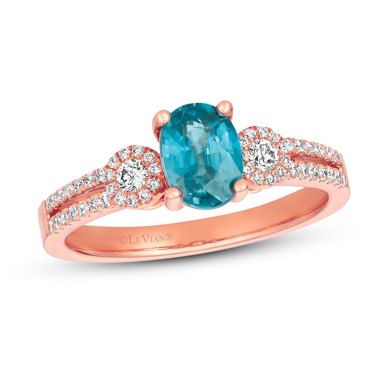 Main Image 1 of Previously Owned Le Vian Blueberry Zircon Ring 1/4 ct tw Round-cut Diamonds 14K Strawberry Gold - Size 9