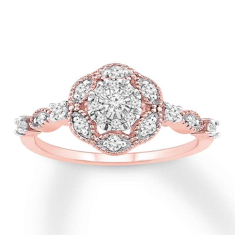 Main Image 1 of Previously Owned Diamond Ring 1/4 ct tw Round-cut 10K Two-Tone Gold Size 9.75