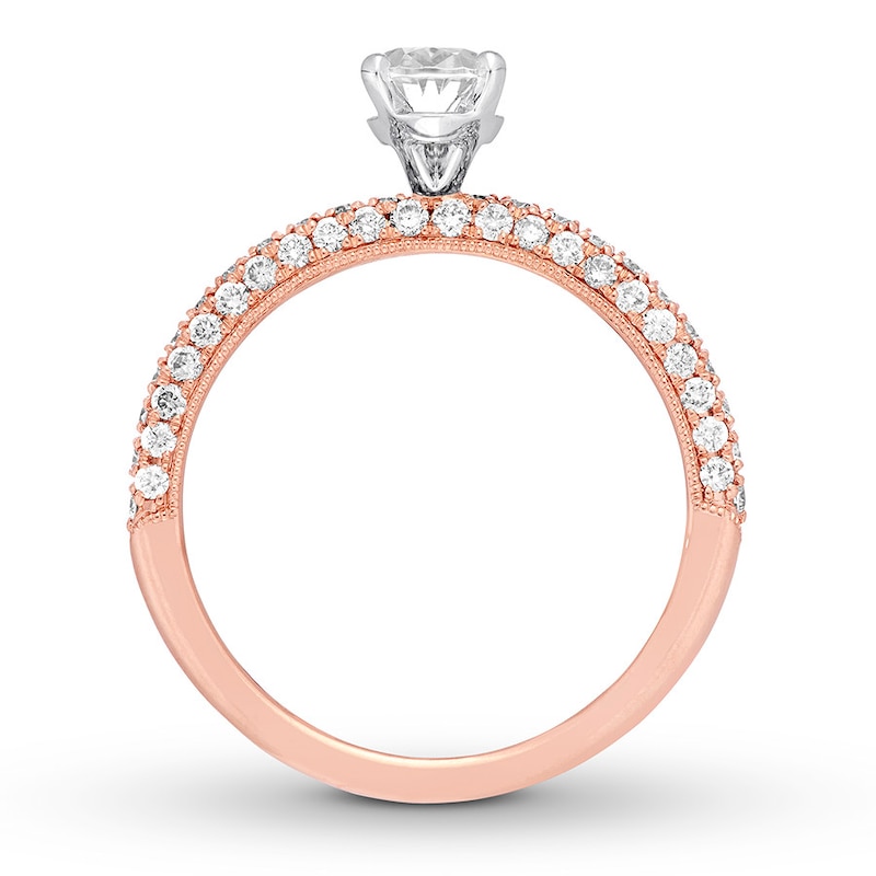 Previously Owned Neil Lane Engagement Ring 1-1/2 ct tw Oval & Round-cut Diamonds 14K Rose Gold - Size 9