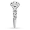 Thumbnail Image 3 of Previously Owned Diamond Engagement Ring 7/8 ct tw Baguette & Round-cut 14K White Gold - Size 9.75