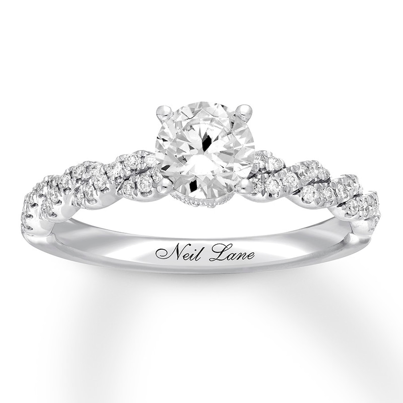 Main Image 1 of Previously Owned Neil Lane Engagement Ring 7/8 ct tw Round-cut 14K White Gold Size 11