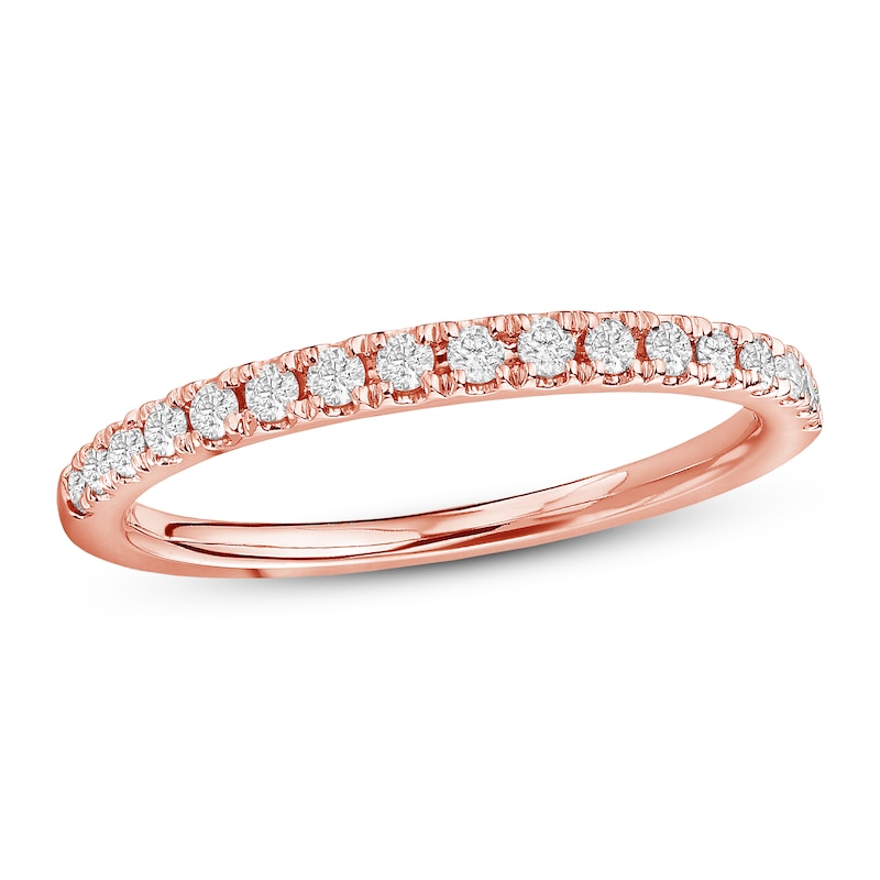 Main Image 1 of Previously Owned Diamond Wedding Band 1/4 ct tw Round-cut 10K Rose Gold Size 5
