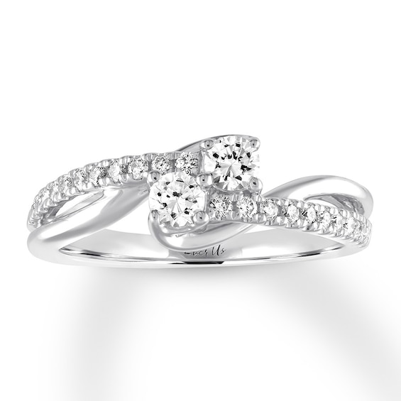 Previously Owned Ever Us Diamond Anniversary Ring 1/2 ct tw Round-cut 14K White Gold Size 9.75