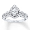 Thumbnail Image 1 of Previously Owned Neil Lane Engagement Ring 7/8 ct tw Pear & Round-cut Diamonds 14K White Gold Size 4.5