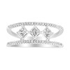 Thumbnail Image 1 of Previously Owned Three-Stone Diamond Ring 3/4 ct tw Princess & Round-cut 10K White Gold Size 9