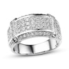 Thumbnail Image 1 of Previously Owned Men's Diamond Wedding Band 1-1/2 ct tw Round & Baguette-cut 10K White Gold - Size 13.25