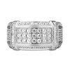 Thumbnail Image 3 of Previously Owned Men's Diamond Wedding Band 1-1/2 ct tw Round & Baguette-cut 10K White Gold - Size 13.25