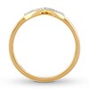 Thumbnail Image 2 of Previously Owned Diamond Accent Chevron Ring 10K Yellow Gold - Size 3.75