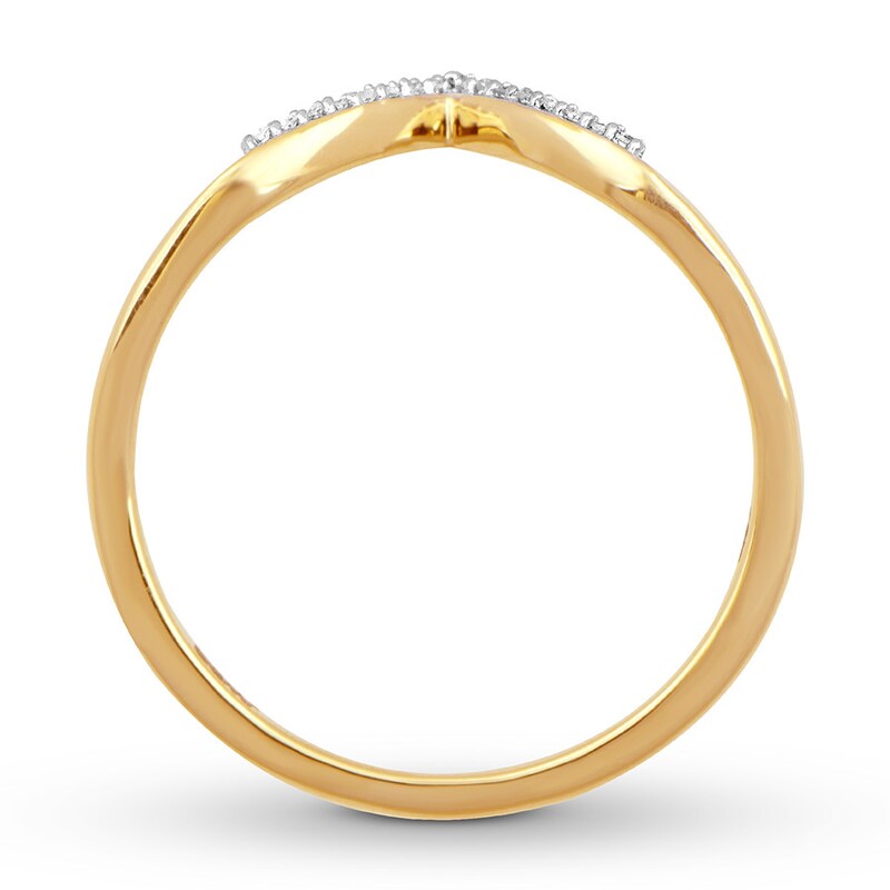 Main Image 2 of Previously Owned Diamond Accent Chevron Ring 10K Yellow Gold - Size 3.75