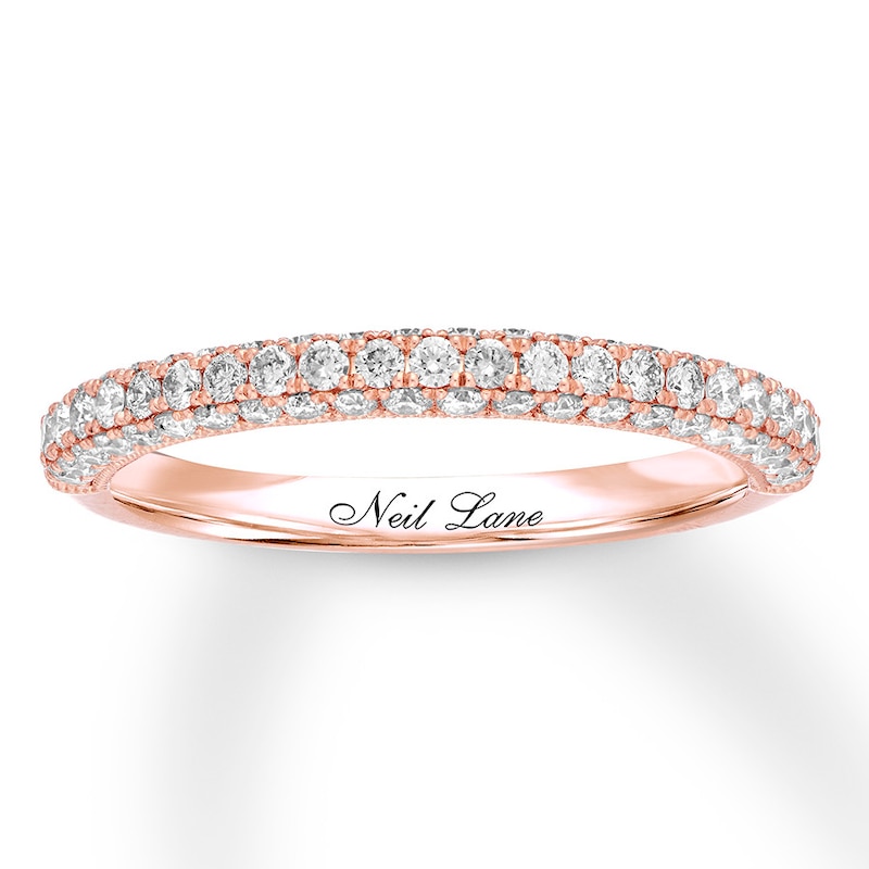 Main Image 1 of Previously Owned Neil Lane Diamond Wedding Band 5/8 ct tw Round-cut 14K Rose Gold Size 9.5