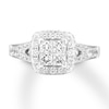 Thumbnail Image 0 of Previously Owned Diamond Engagement Ring 1 ct tw Princess & Round-cut 14K White Gold - Size 4
