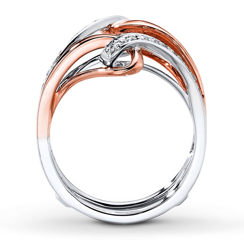 Main Image 2 of Previously Owned Diamond Enhancer Ring 1/5 ct tw Round-cut 14K Two-Tone Gold - Size 4.25