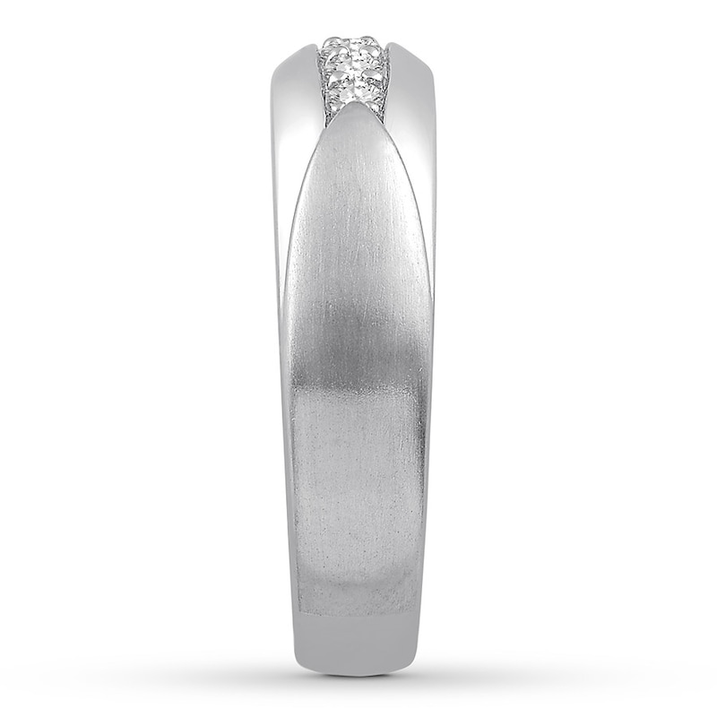 Main Image 3 of Previously Owned Men's Diamond Band 1/4 ct tw 14K White Gold Size 14.5