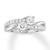 Thumbnail Image 1 of Previously Owned Ever Us Two-Stone Anniversary Diamond Ring 1 ct tw Round-cut 14K White Gold Size 8.75