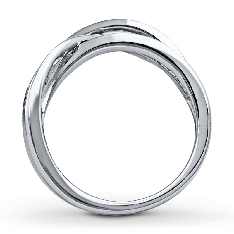 Main Image 2 of Previously Owned Blue & White Diamonds 1/4 ct tw Baguette & Round-cut Ring Sterling Silver Size 10.5