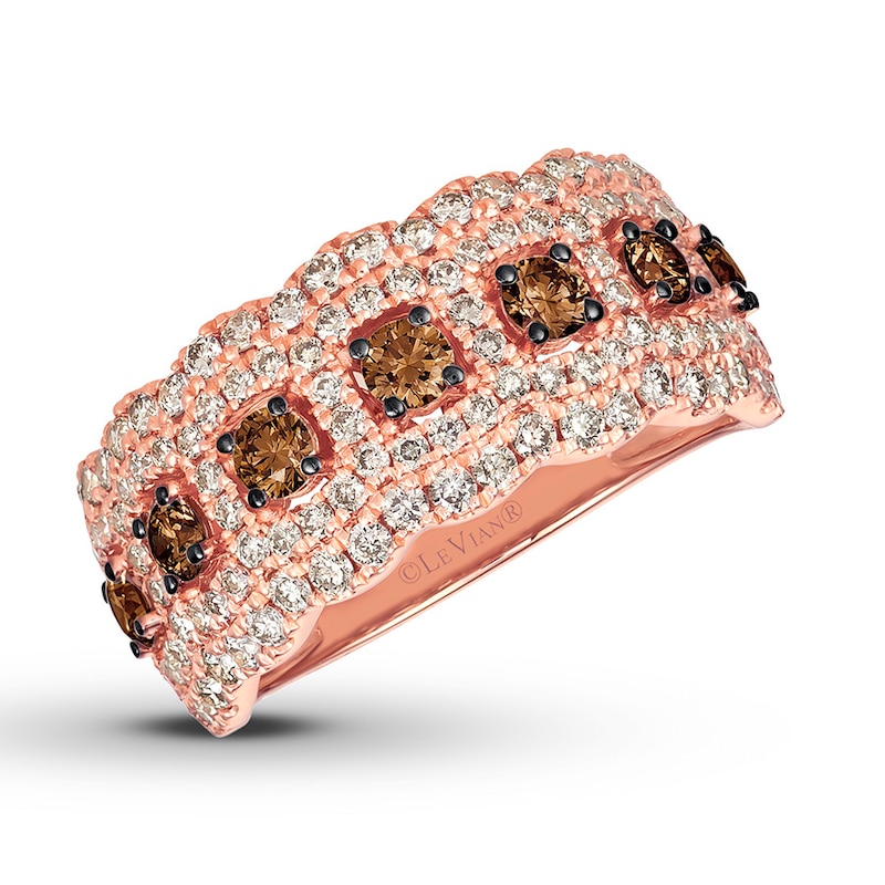 Previously Owned Le Vian Chocolate Diamond Ring 1-1/2 ct tw Round-cut 14K Strawberry Gold - Size 10.75