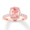 Thumbnail Image 1 of Previously Owned Morganite Engagement Ring 1/2 ct tw Round-cut Diamonds 14K Rose Gold Size 11
