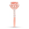 Thumbnail Image 2 of Previously Owned Morganite Engagement Ring 1/2 ct tw Round-cut Diamonds 14K Rose Gold Size 11