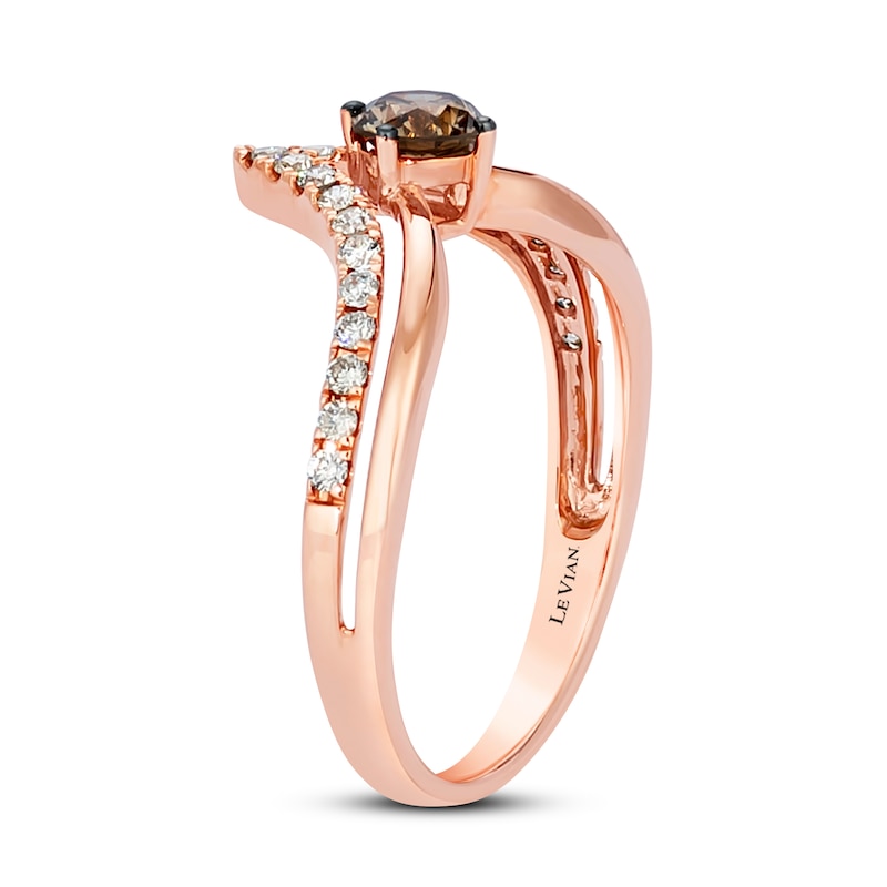 Main Image 2 of Previously Owned Le Vian Chocolate Diamond Ring 3/8 ct tw Round-cut 14K Strawberry Gold Size 9.5