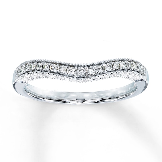 Previously Owned Enhancer Ring 1/6 ct tw Round-cut Diamonds 14K White Gold Size 9.75