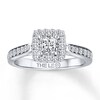 Thumbnail Image 1 of Previously Owned THE LEO Diamond Engagement Ring 3/4 ct tw Princess & Round-cut 14K White Gold - Size 10.5