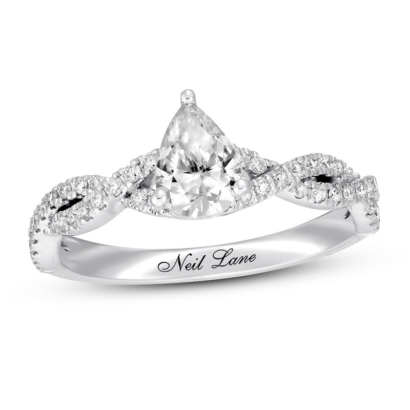 Main Image 1 of Previously Owned Neil Lane Diamond Engagement Ring 1 ct tw Pear & Round-cut 14K White Gold Size 8.5