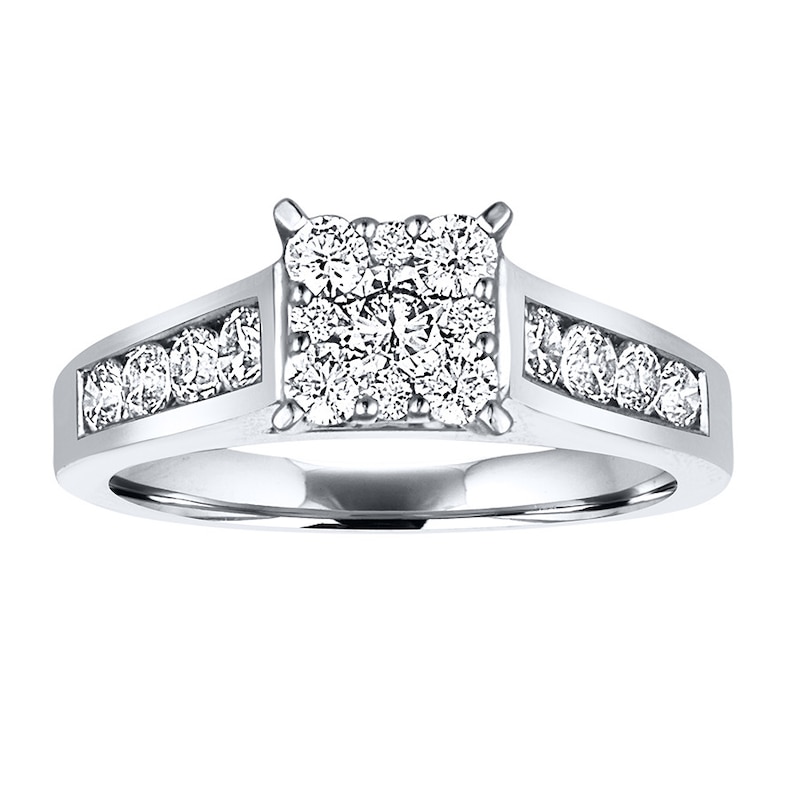 Main Image 1 of Previously Owned Diamond Engagement Ring 1 ct tw Round-cut 14K White Gold Size 4