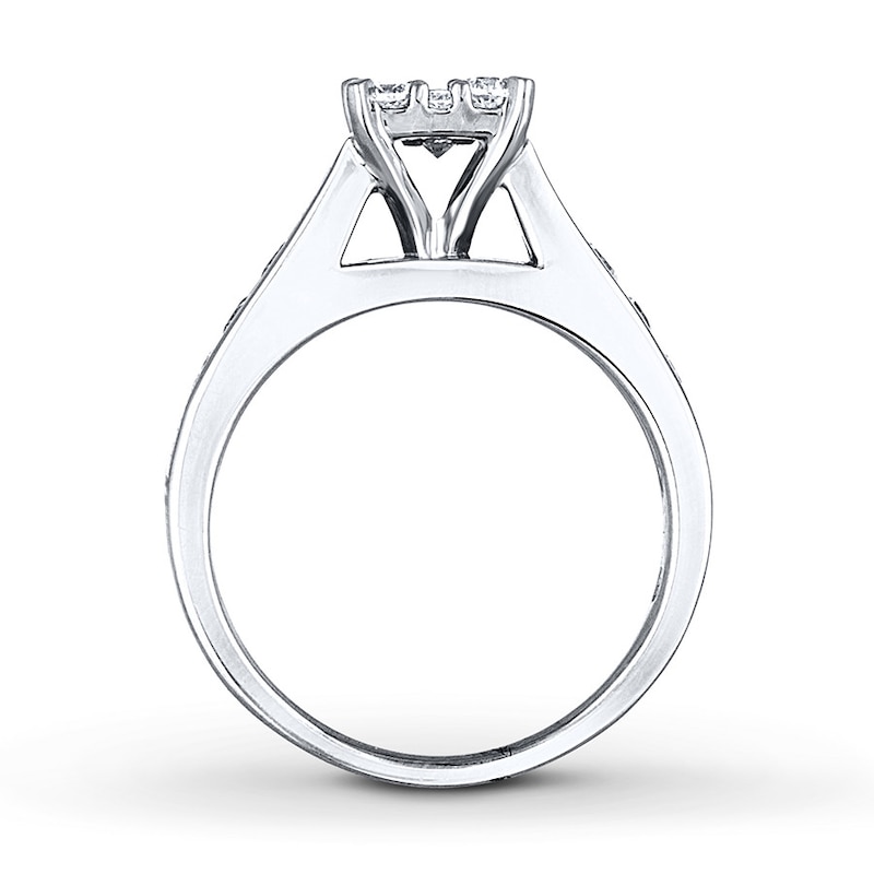 Main Image 2 of Previously Owned Diamond Engagement Ring 1 ct tw Round-cut 14K White Gold Size 4