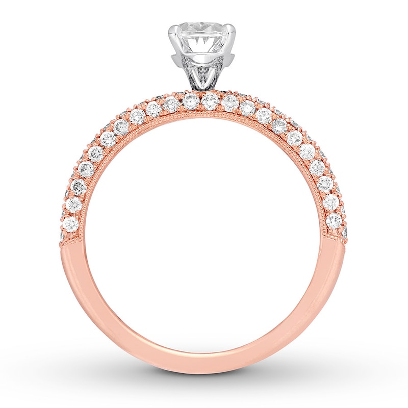 Main Image 2 of Previously Owned Neil Lane Engagement Ring 1-1/2 ct tw Oval & Round-cut Diamonds 14K Rose Gold Size 9.25